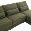 Oversized Deep Seat Sectional Sofa With Reversible Chaise, Loop Yarn Fabric 5 Seat Armless Indoor Furniture, Convertible L-Shaped Couch - Green - Image 7