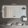 Frameless Bathroom Mirror With Light, LED Backlit, Tri Color Dimming, Anti Fog, Smart Sensor - Silver - Image 12