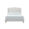 Hannah - Queen Upholstered Wingback Bed Size, Tall Headboard Upholstered Queen Bed, Premium Textured Canvas Chenille Look, Minimalist Designs, No Box Spring Needed - Ivory - Image 12