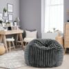Sky Luxe - Minky Gunmetal Memory Foam Lounger - Gray - Image 4