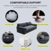 Queen Pull Out Sofa Bed, 3 In 1 Convertible Sleeper Sofa With Side Storage Multifunctional Velvet Loveseat Bed For Living Room - Gray - Image 14