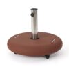 Concrete Round Wheelie Umbrella Base With Stainless Steel Holder - Terracotta - Image 7