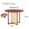 Retro Round Table With Imitation Rattan Rubber Wood - Walnut - Image 3