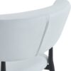 Minimalist Ergonomic Dining Chair With Curved Backrest, Metal Legs (Set of 4) - White / Black - Image 12
