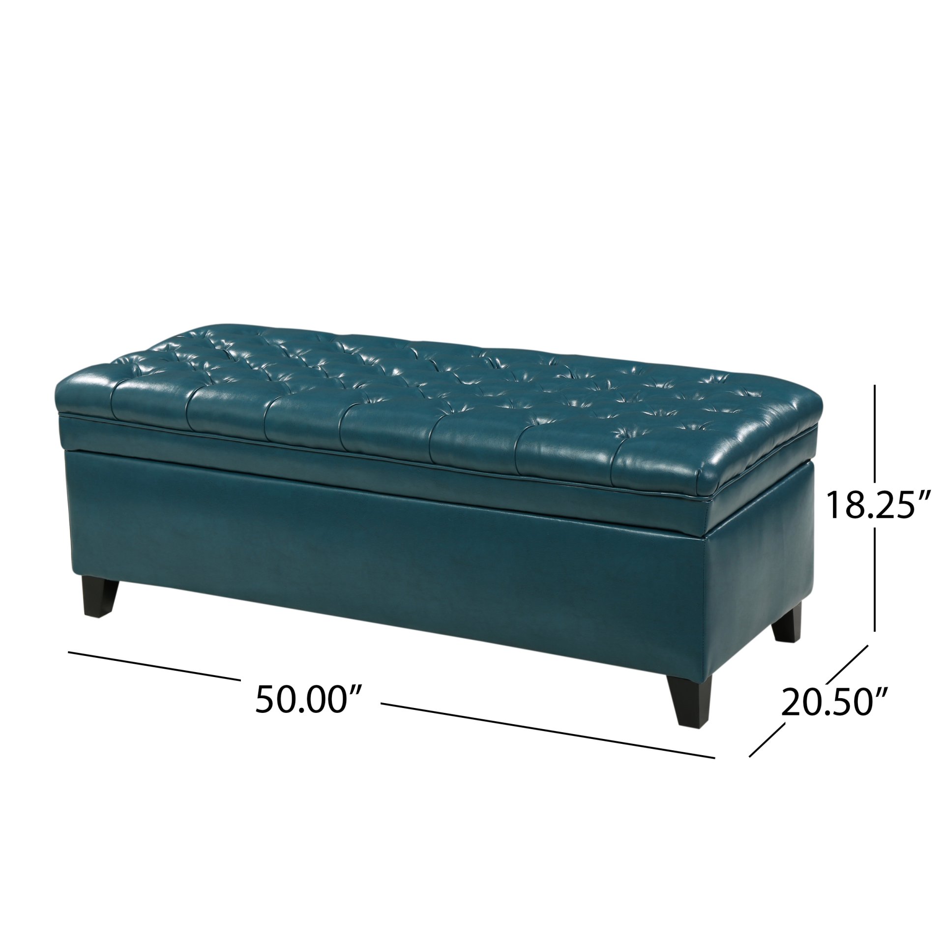 Juliana - Teal Storage Ottoman With Spacious Interior - Teal - Image 3