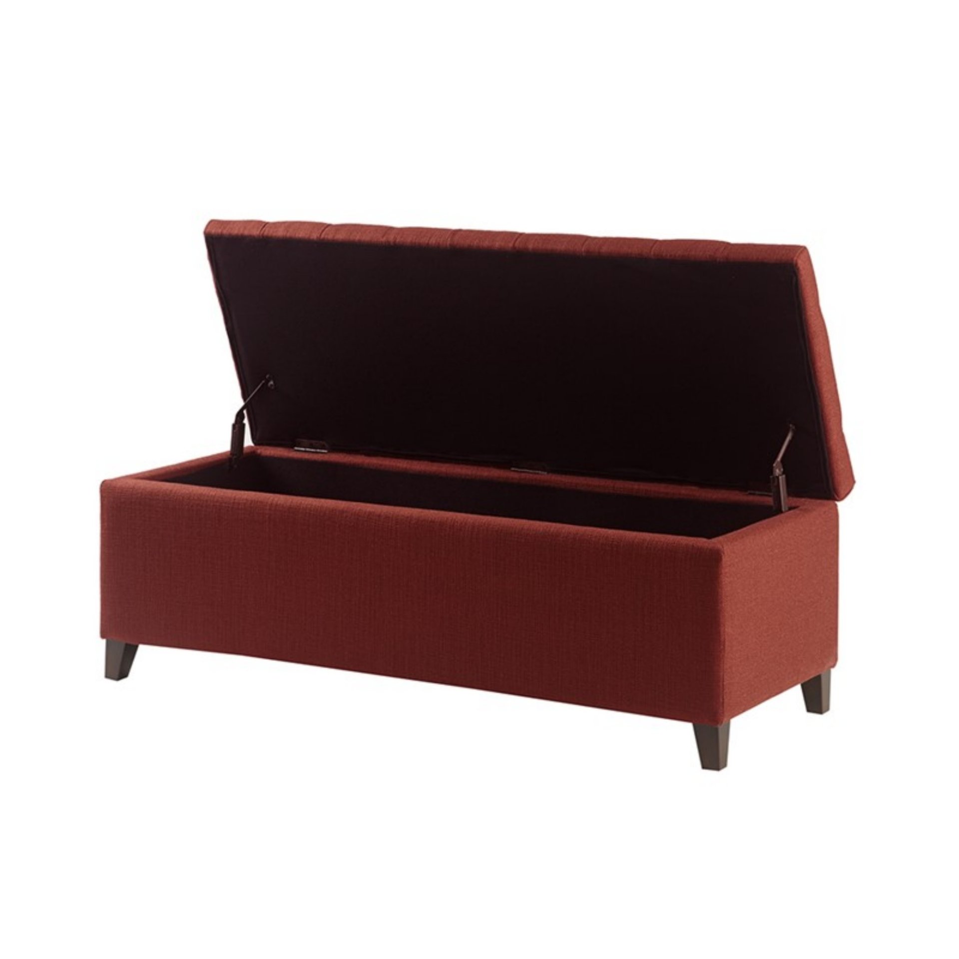 Shandra - Tufted Top Soft Close Storage Bench - Rust Red - Image 6