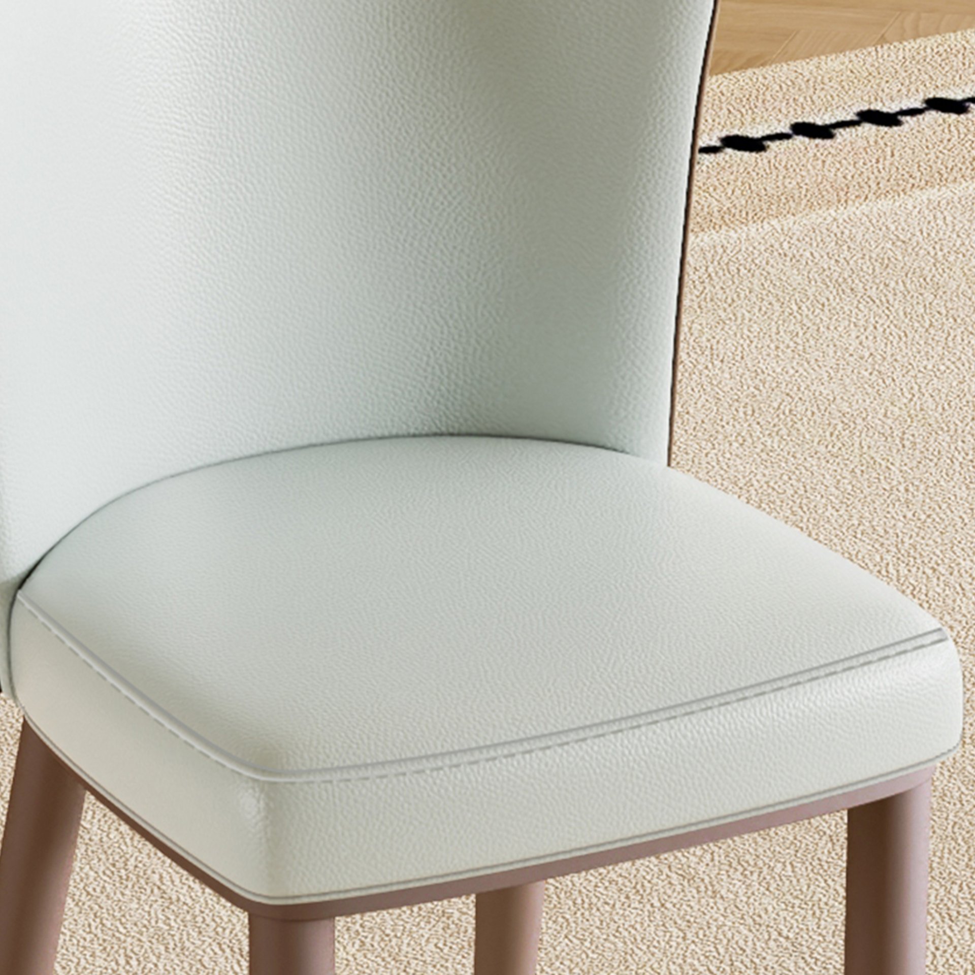 Dining Chair With Carbon Steel Legs, Comfortable Seating, (Set of 2) - White - Image 6