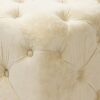 Modern Velvet Upholstered Ottoman, Exquisite Small End Table, Soft Foot Stool, Dressing Makeup Chair, Comfortable Seat For Living Room, Bedroom, Entrance - Beige - Image 15