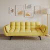 Sofa Soft Two Armrests Throw Pillow Pillow Comfortable Fit Apartment Bedroom Small Space - Yellow - Image 6