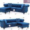 Nola - Sofa Chaise - Navy Blue - Image 6