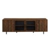 Modern Scandinavian 4 Door Herringbone 70" TV Stand For TVs Up To 80" - Dark Walnut - Image 2