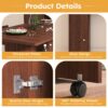 Multifunctional Folding Dining Table With Wall Mounted Sideboard & Storage - Walnut - Image 5