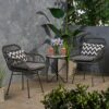 Outdoor Accent Chair With Steel Frame And Water Resistant Cushions (Set of 2) - Gray - Image 9