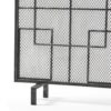 Dorothy - Modern Single Panel Iron Fire Screen With Geometric Pattern - Black / Sliver - Image 7