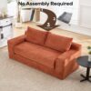 Compact Loveseat Sofa With Memory Foam & Steel Frame Convertible 2 In 1 Design - Orange - Image 6