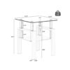 Modern Tempered Glass Tea Table, End Square Table For Living Room - Transparent / White - Image 9