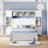 Full Size Bed With All In One Cabinet, Shelf And Sockets, Twin Size Trundle - White - Image 13