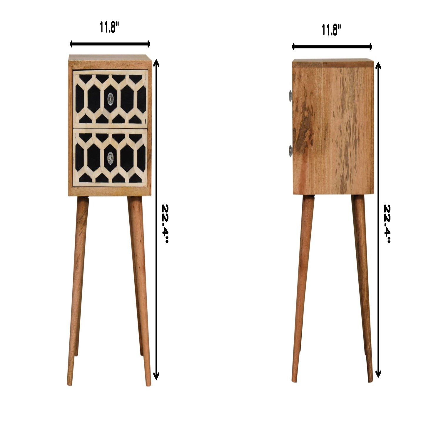 Inlay - Bone 2 Drawer Bedside Table - Light Brown - Image 19