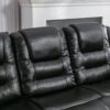 3 Seater Home Theater Recliner Manual Recliner Chair With Two Built-In Cup Holders For Living Room - Black - Image 23