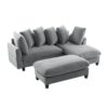 Modern L Shaped Sectional Sofa With Storage, Movable Ottoman, And Throw Pillows - Gray - Image 19
