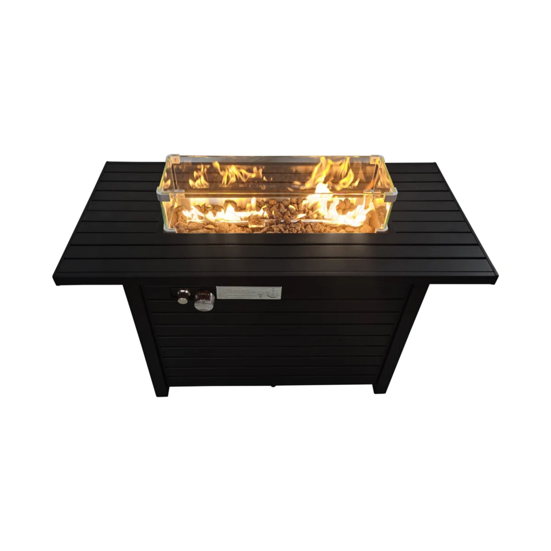 Propane Fire Pit Table With Cover - Black - Image 4