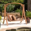 San Juan - Outdoor Swinging Loveseat With Support - Teak - Image 2