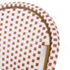 Outdoor Rattan And Aluminum French Bistro Chairs (Set of 2) Bamboo Print - Rust Red / White - Image 13