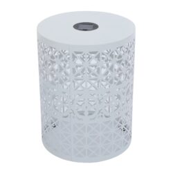 Modern Cranbrook Side Table With Solar Light Functionality - White