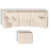 Cloud L Shape Modular Sectional Sofa With Ottoman, 3 Seater Convertible Couch - Beige - Image 16