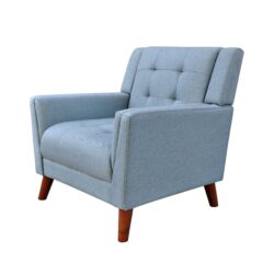 Luminaesque - Fabric Upholstered Armchair With Tufted Back - Blue