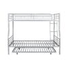 Full Long Over Queen Metal Bunk Bed With Trundle - Silver - Image 8