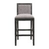 Bar Stools (Set of 2), Rubber Wood Frame, Retro Bar Chairs Suitable For Kitchen Island - Black / Gray - Image 5