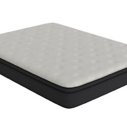 12" California King Euro Top Hybrid Memory Foam Mattress - White / Black