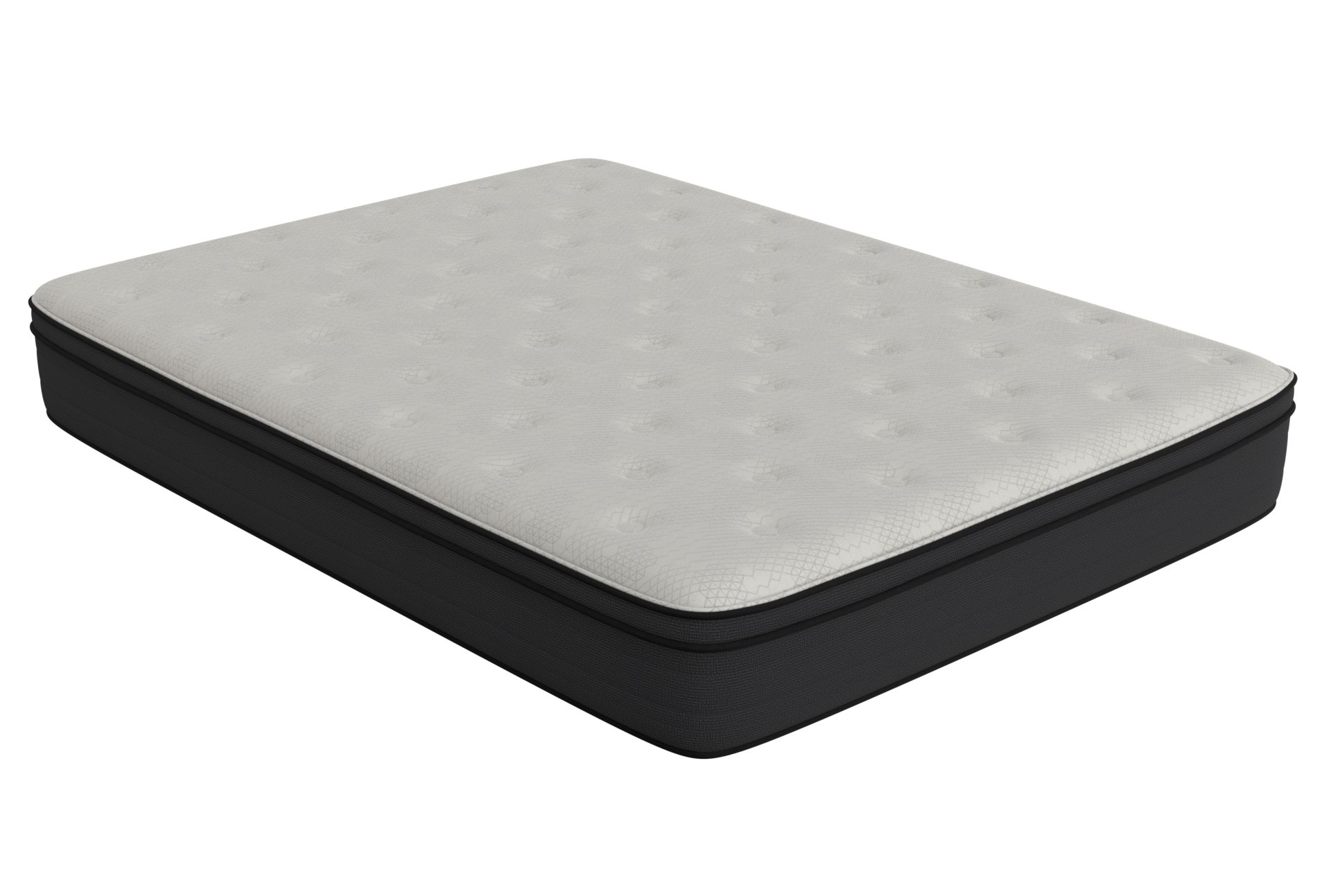 12" King Euro Top Hybrid Memory Foam Mattress - White / Black - Image 4