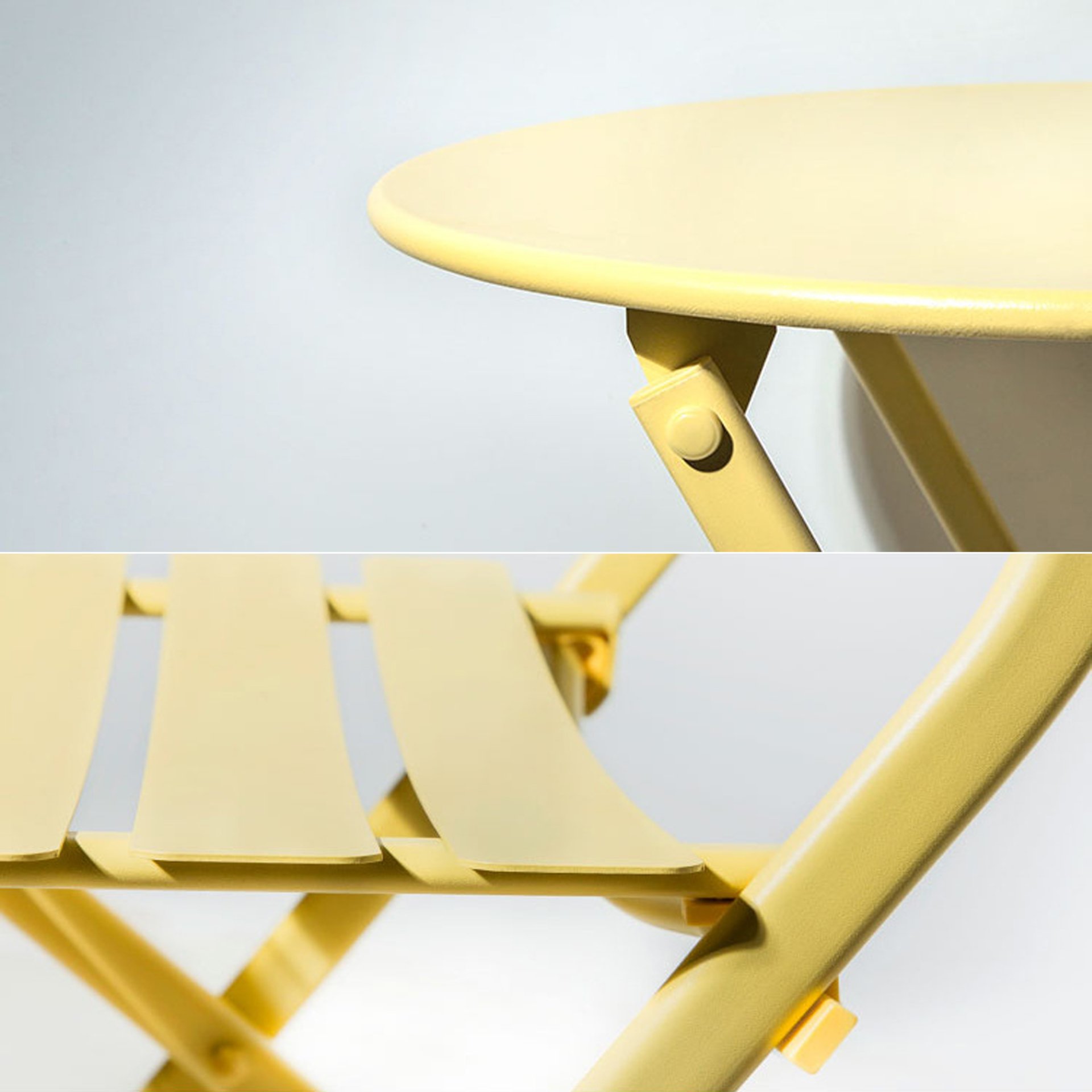 3 Piece Patio Bistro Set Of Foldable Round Table And Chairs - Yellow - Image 13