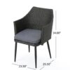 Kenneth - Chair Outdoor Dining Chair - Gray - Image 3
