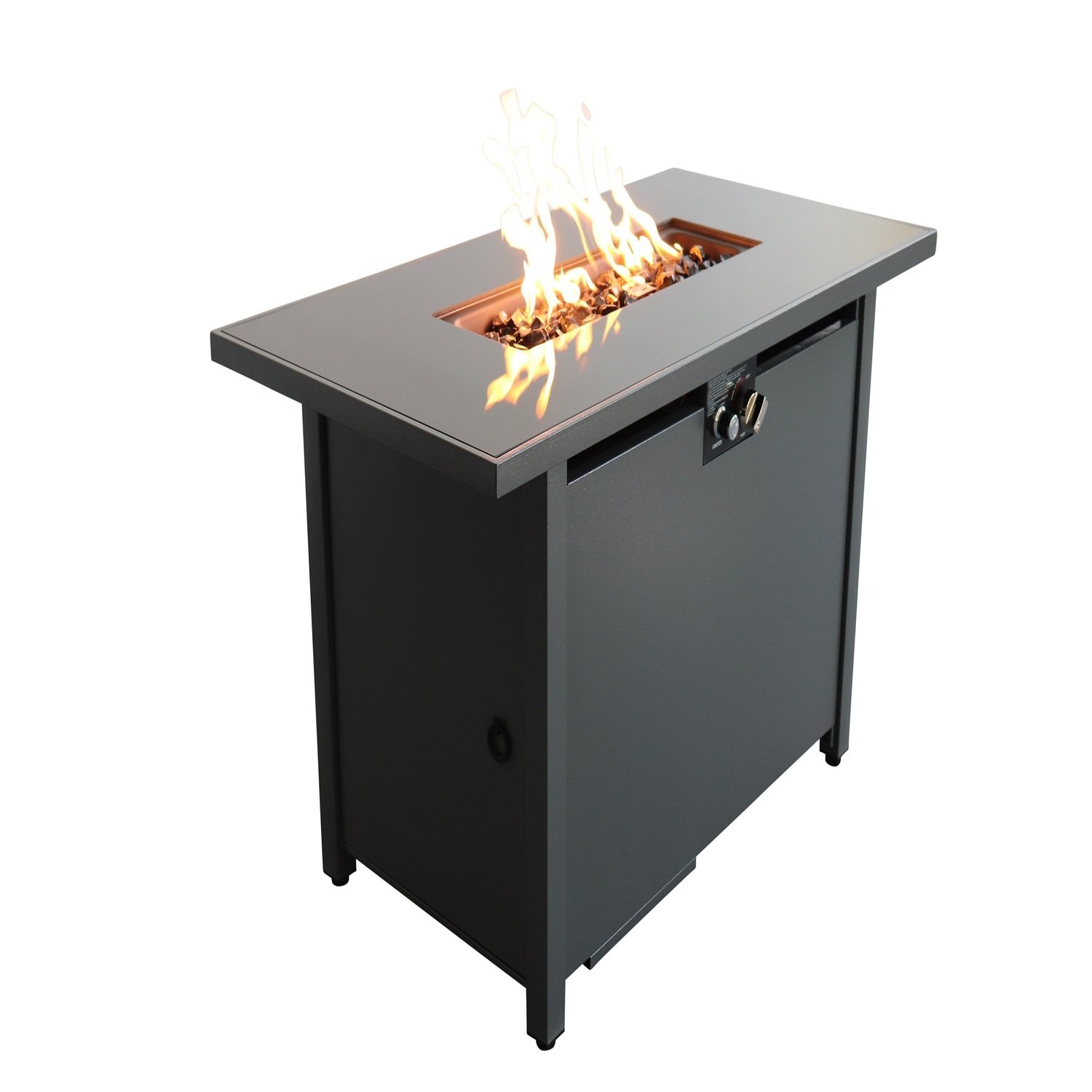 Outdoor Fire Pit Table With Lid & High-Quality Materials - Black - Image 5