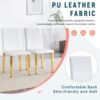 (Set of 4) Backrest Chairs With Gold Metal Legs A Perfect Match, Suitable For Minimalist And Contemporary Home Decor Styles - White / Gold - Image 9