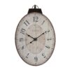 Antique Oval Wall Clock, Traditional Vintage Home Decor Clock - Ivory - Image 2