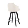 Ahoy - Contemporary Fixed Height Counter Stool Round Chrome Footrest (Set of 2) - Cream / Black - Image 4