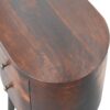 Rounded Wooden Bedside Table - Walnut - Image 7