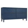 Elegant Sideboard With Sophisticated Wavy Pattern Doors And Arched Groove Design, Adjustable 4 Door Layout - Navy Blue - Image 13