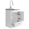 Lawrence - Laundry Cabinet With Faucet And Stainless Steel Sink - White - Image 2