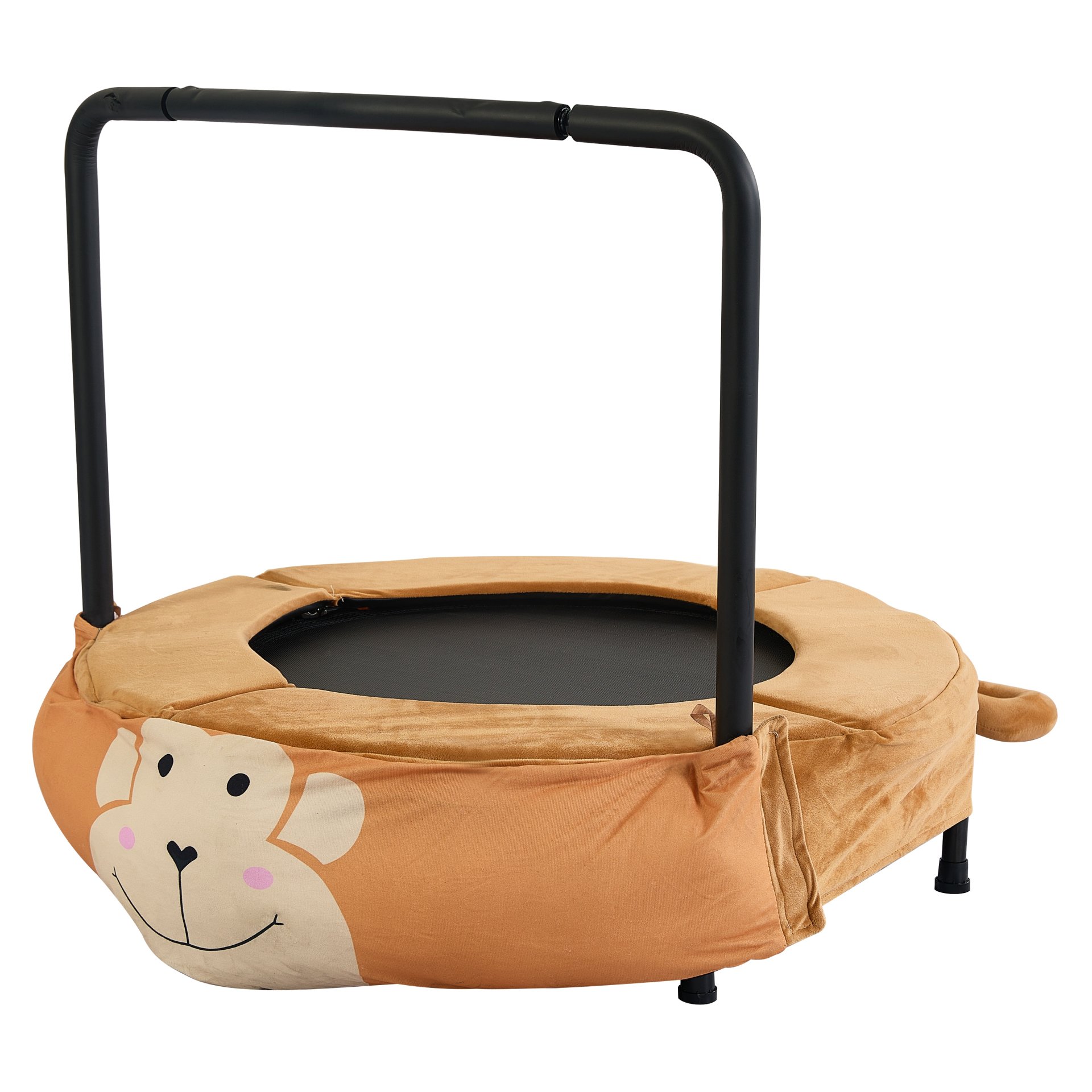 Monkey Children's Trampoline Happy Expression Outdoor / Indoor Dual Use, Foldable Iron Tube - Yellow / Black - Image 7