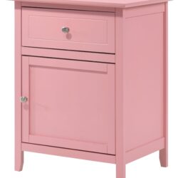Chic Transitional Nightstand - Pink