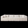 Corduroy Modular L Shaped Sectional Sofa, Luxury Floor Couch Set, 4 Piece Free Combination - Beige - Image 5