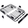 Motoring Rooftop Cargo Carrier Basket Steel 42" Universal Fit Roof Rack - Black - Image 17