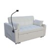 Modern Velvet Loveseat Futon Sofa Couch With Pullout Bed, Adjustable Reclining Backrest - Beige - Image 11