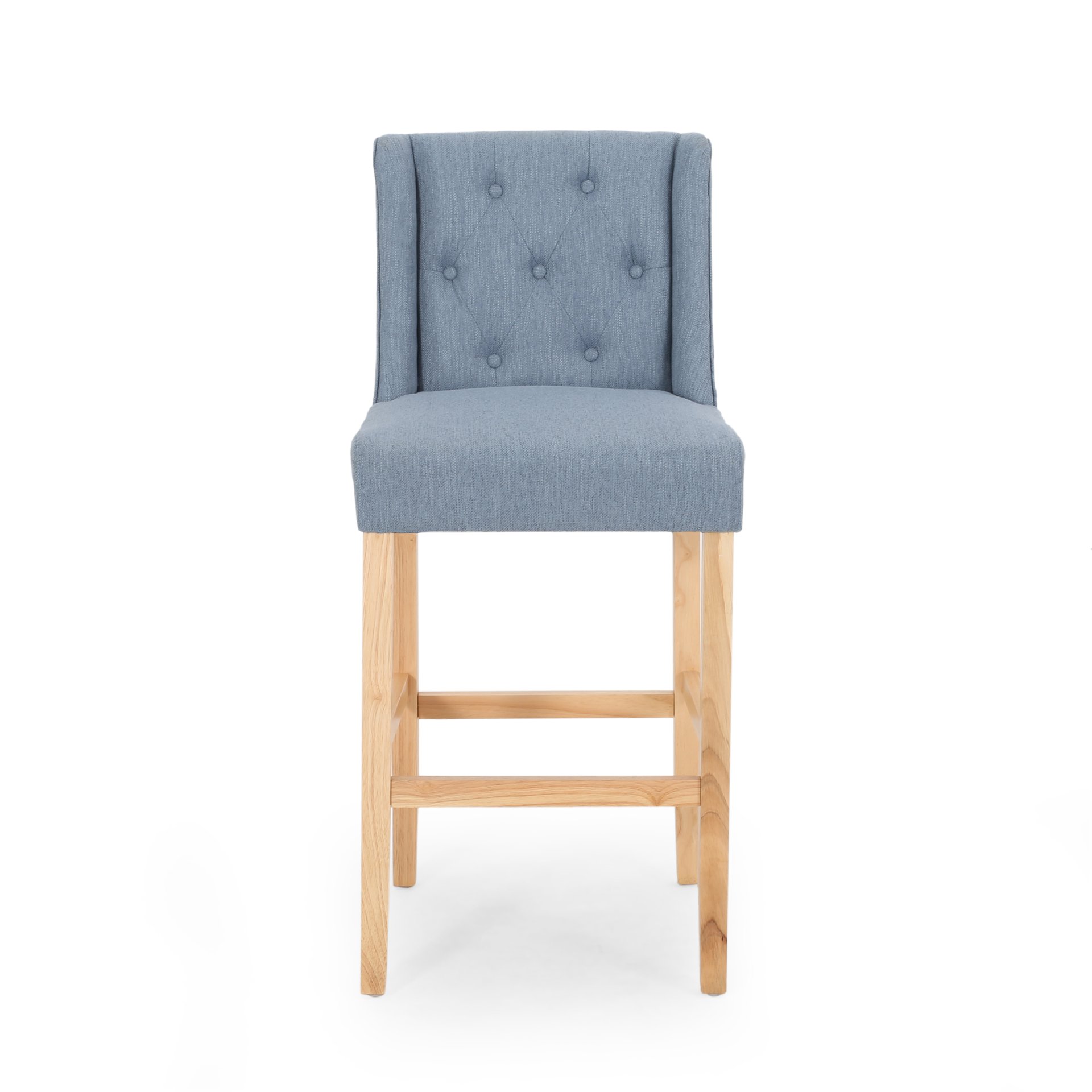 Ethereon - Fabric Tufted Counter Stool (Set of 2) - Light Blue - Image 4