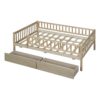 Full Size Daybed Bed With Two Drawers - Natural - Image 19